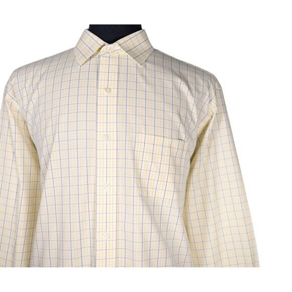 Brooks Brothers Mens Dress Shirt Button Down Yellow Blue Plaid Non Iron 17.5 33 - Picture 4 of 8